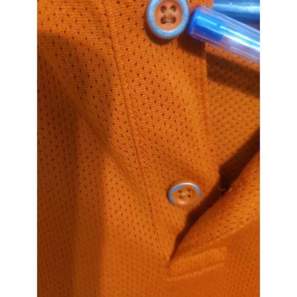 Vintage Nike Golf Polo Shirt Men's Large Orange Y2K Mesh Vent Swoosh - Picture 5 of 12